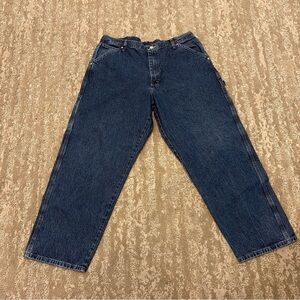 Wrangler Carpenter Jeans Mens 38x30 Straight Leg 94LSODV Denim